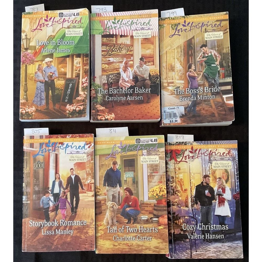 Lot of 6 Harlequin Romance Love Inspired "The Heart of Main Street" Paperback